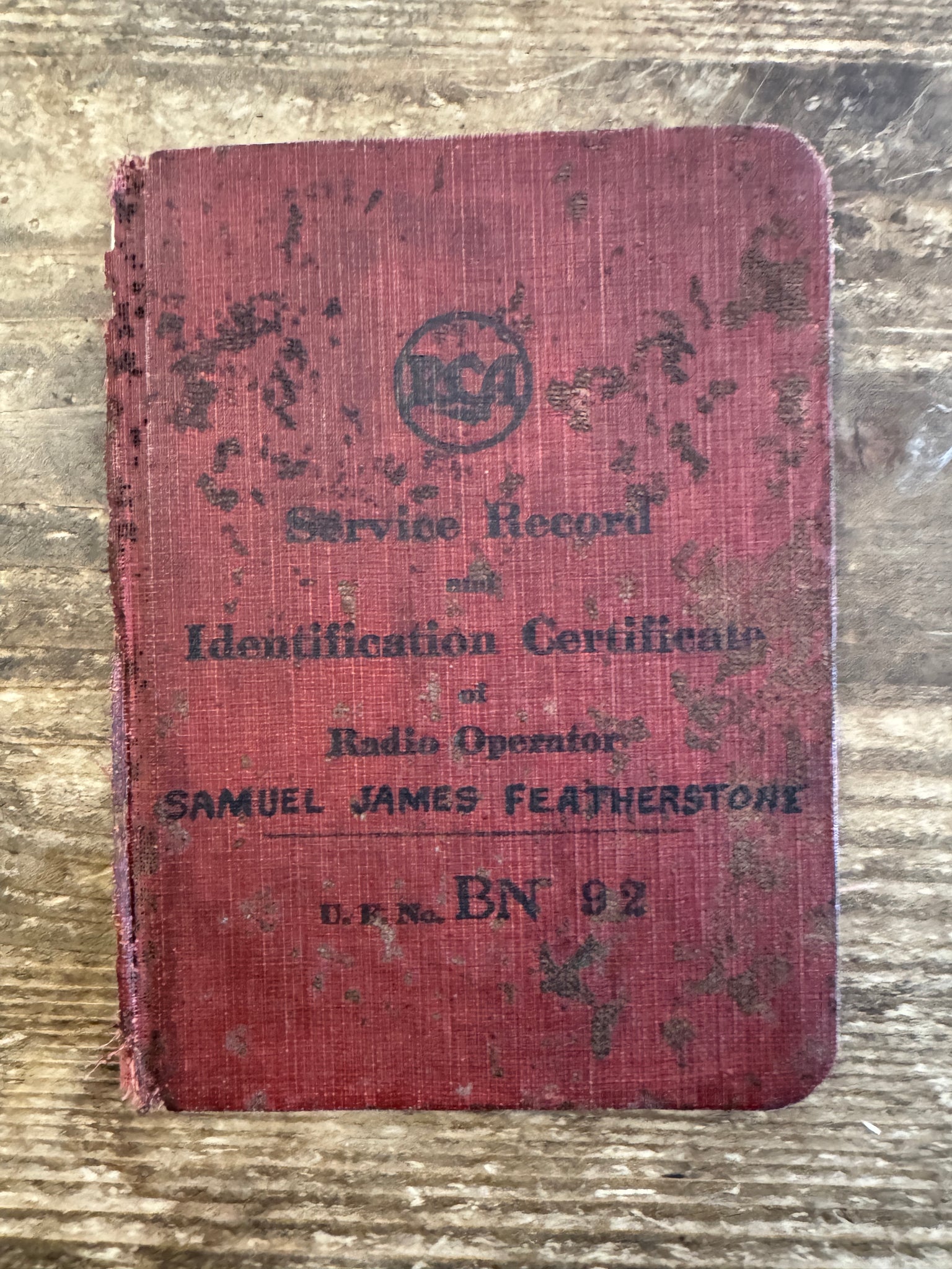 Antique Radio Operators Service Record Book pocket size