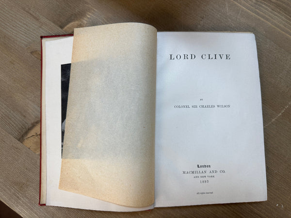 1893 Lord Clive title page