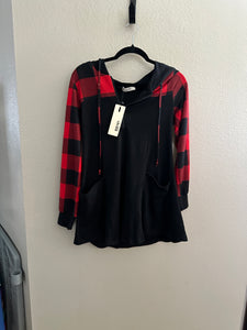 Vivilli Red & Black Long Sleeve Blouse