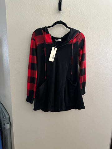 Vivilli Red & Black Long Sleeve Blouse