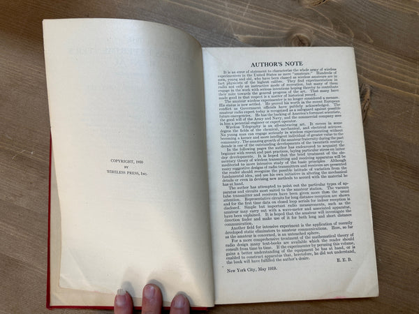 1920 The Wireless Experimenters Manual copyright page