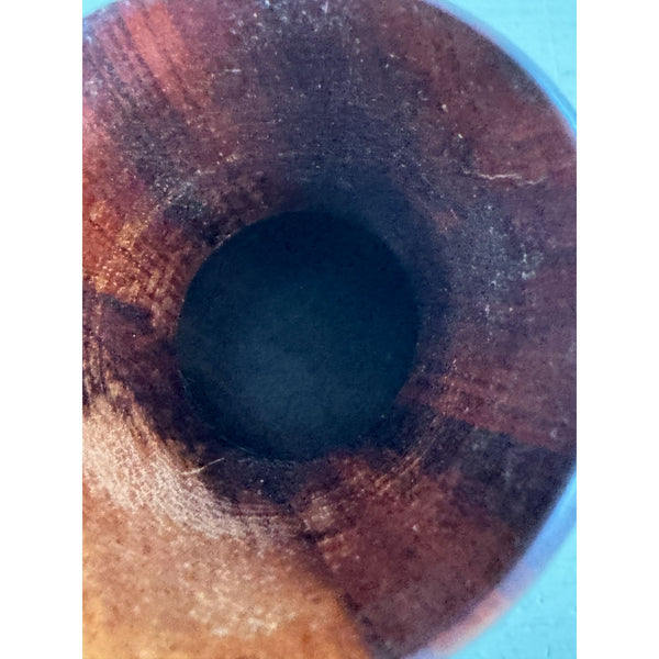 Mid Century Handcrafted Wooden Vase Hardwood with Rich Grain Vintage