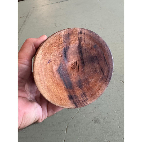 Mid Century Handcrafted Wooden Vase Hardwood with Rich Grain Vintage