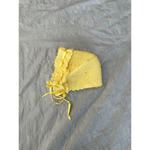 Baby yellow Knit Bonnet