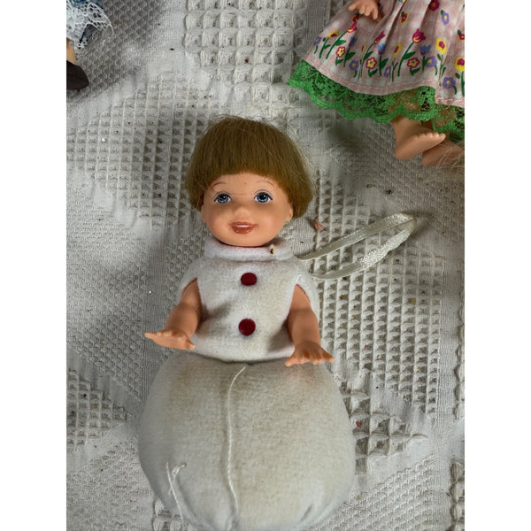 Lot of 5 Vintage 1990s Kelly and Friends Dolls Collectible Figures and Ornaments