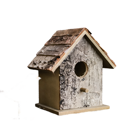 Birch Wood Decorative Bird House 