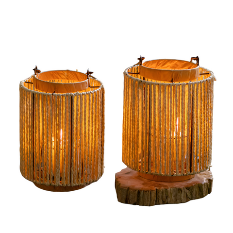 Portable Lantern Candle Holder Rope Paper Lantern