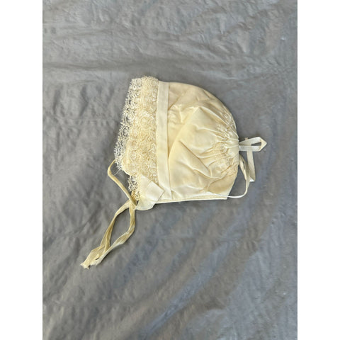 S & L Baby Off White Bonnet