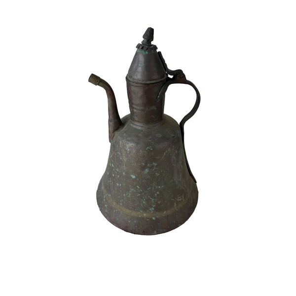 Antique Primitive Handcrafted Copper Ewer Pitcher Likely Turkish Arabic c1800s