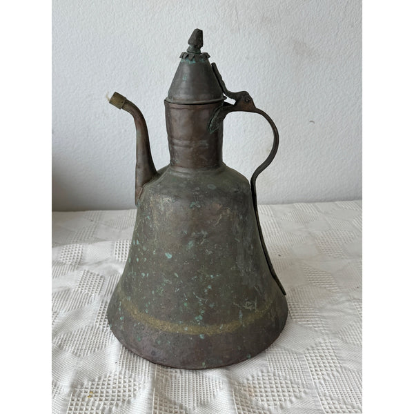 Antique Primitive Handcrafted Copper Ewer Pitcher Likely Turkish Arabic c1800s