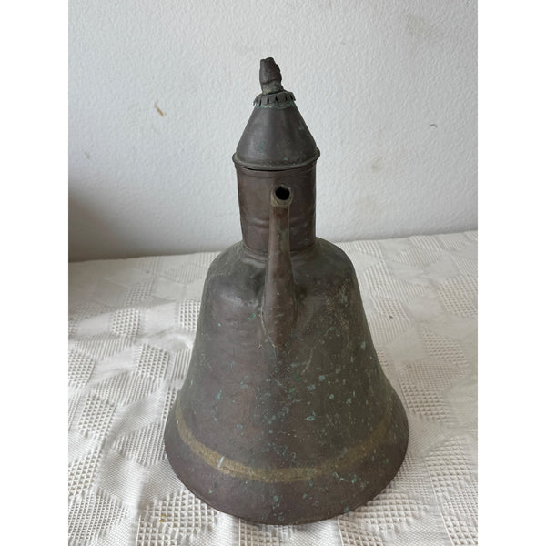 Antique Primitive Handcrafted Copper Ewer Pitcher Likely Turkish Arabic c1800s