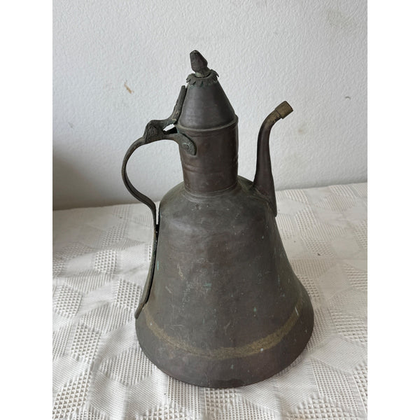 Antique Primitive Handcrafted Copper Ewer Pitcher Likely Turkish Arabic c1800s