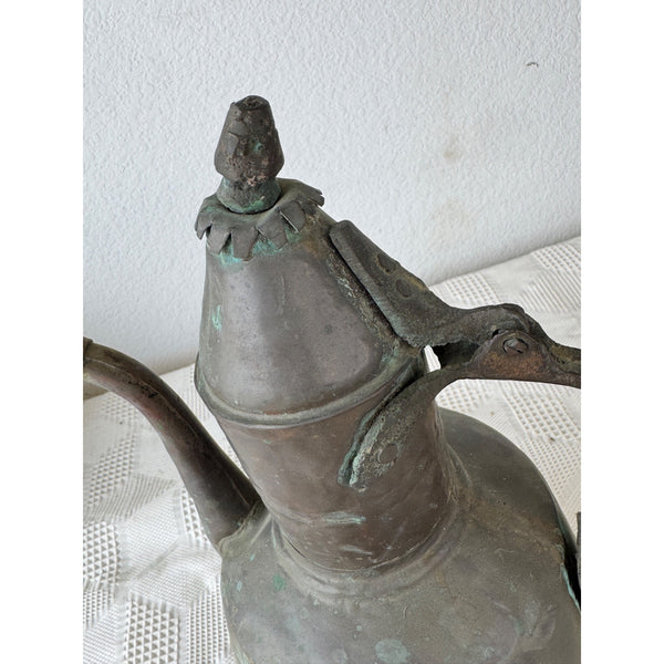 Antique Primitive Handcrafted Copper Ewer Pitcher Likely Turkish Arabic c1800s