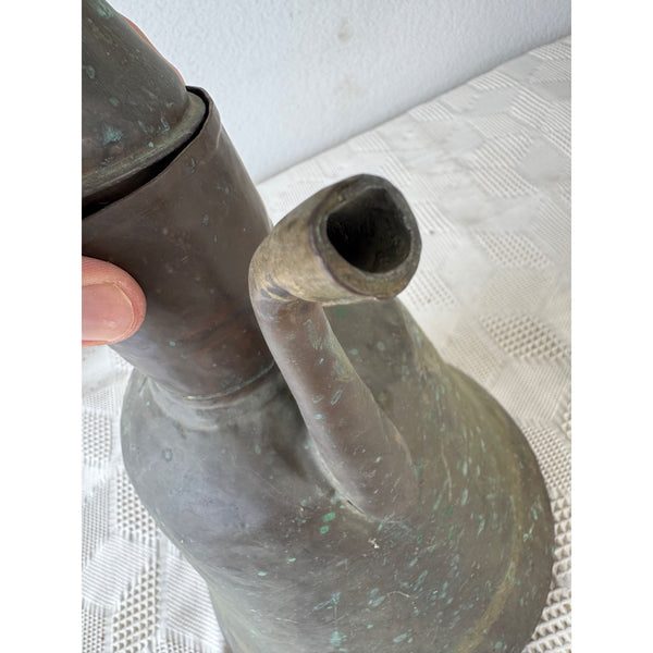 Antique Primitive Handcrafted Copper Ewer Pitcher Likely Turkish Arabic c1800s