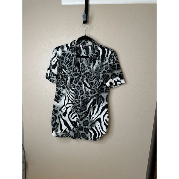 Womens Black animal print Blouse