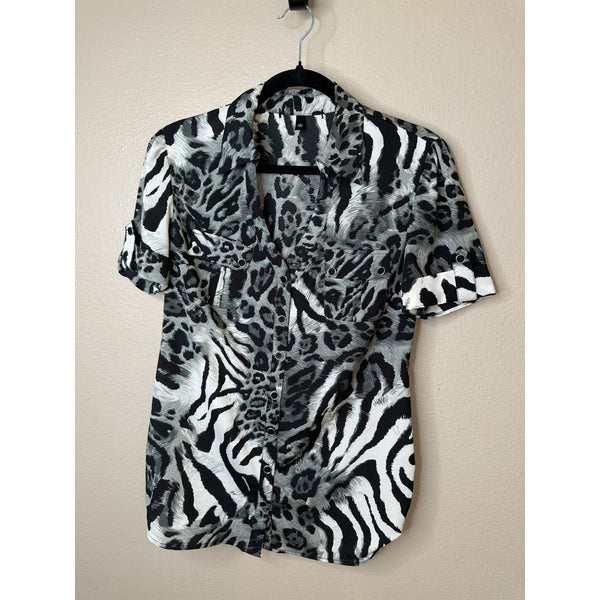 Womens Black animal print Blouse