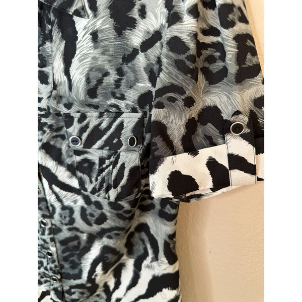 Womens Black animal print Blouse