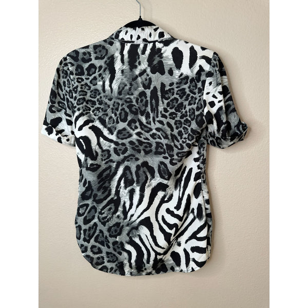 Womens Black animal print Blouse