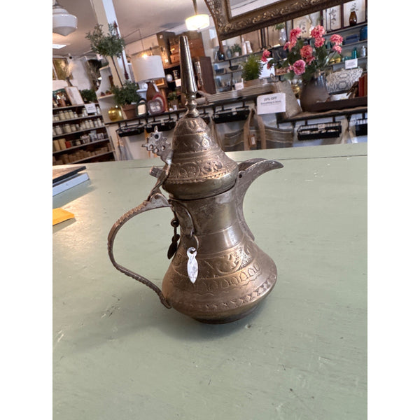 Vintage Ornate Brass Middle Eastern Ewer or Dallah