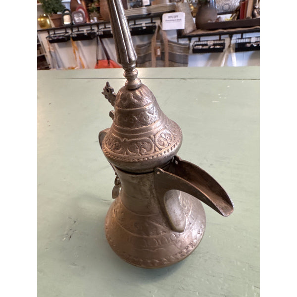 Vintage Ornate Brass Middle Eastern Ewer or Dallah