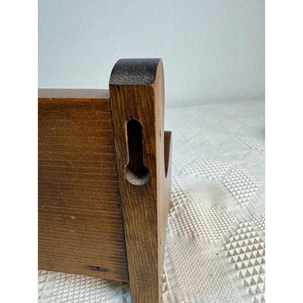 Handcrafted Wooden Doll Bench Heart Cutout Design Wall Mount Or Freestanding