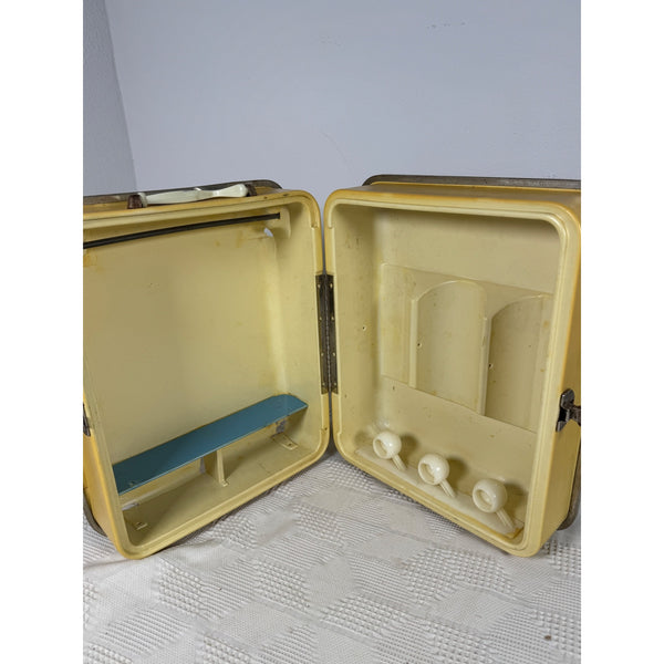 Vintage Barbie & Her Friends Travel Trunk Doll Case Yellow 1965 Shelves Hangers