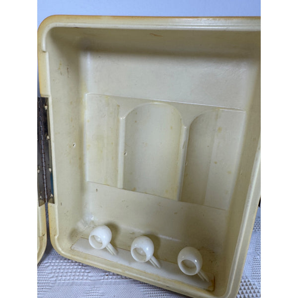 Vintage Barbie & Her Friends Travel Trunk Doll Case Yellow 1965 Shelves Hangers