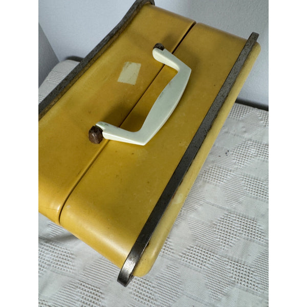 Vintage Barbie & Her Friends Travel Trunk Doll Case Yellow 1965 Shelves Hangers