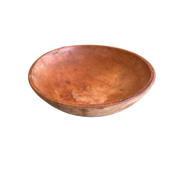 Primitive Hand Carved Round Wood Dough Bowl Rustic Kitchen Decor 1800s Antique