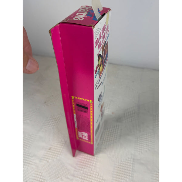 Fashion Play Barbie Doll Mattel Vintage 1990 Brunette In Purple Dress 5953 NIB