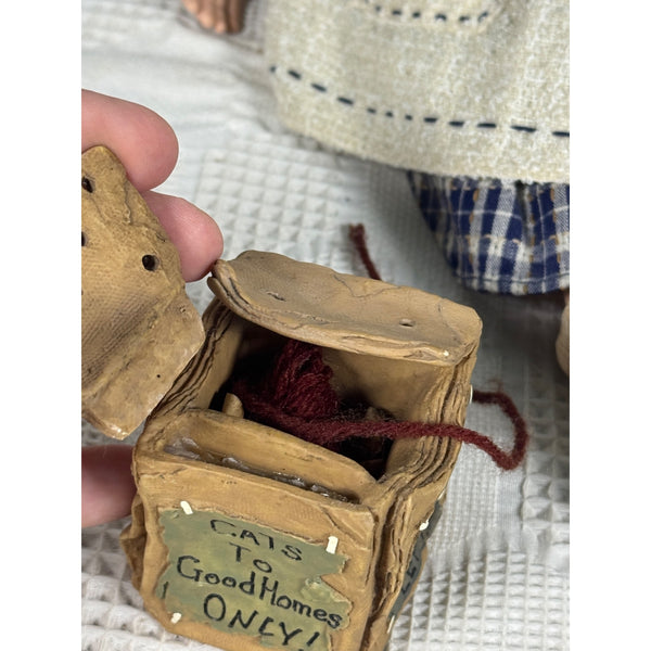 Boyds Bears Yesterdays Child Porcelain Doll "Jamie" With Plush Cat & Kitten Box