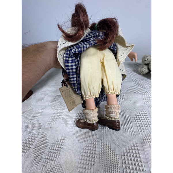 Boyds Bears Yesterdays Child Porcelain Doll "Jamie" With Plush Cat & Kitten Box