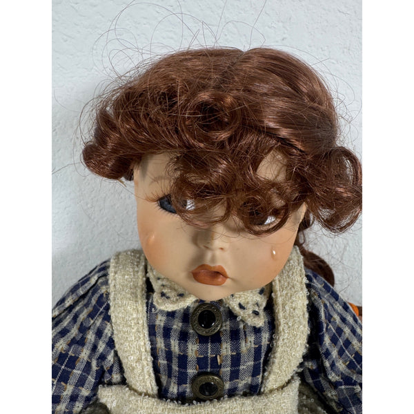 Boyds Bears Yesterdays Child Porcelain Doll "Jamie" With Plush Cat & Kitten Box