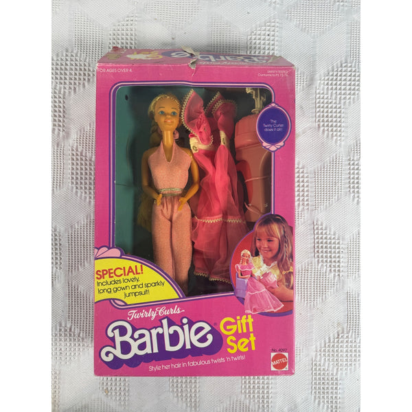 Twirly Curls Barbie Gift Set 1982 Mattel No 4097 w 2 Outfits and Accessories