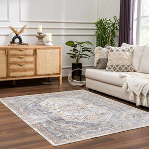 Afya Washable Area Rug shown in living room