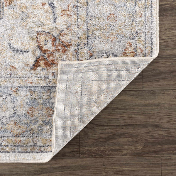 Emke Cream Washable Area Rug underside