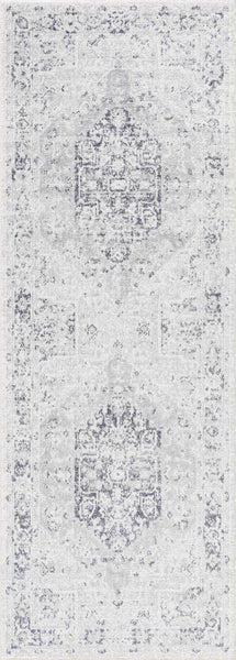 Akram Cream & Antrasit Washable Area Rug runner