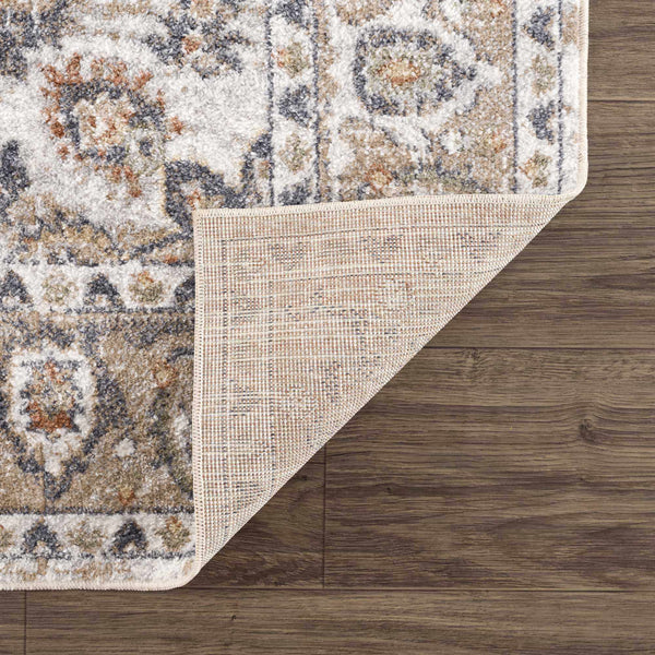 Beige Hiti Washable Area Rug underside