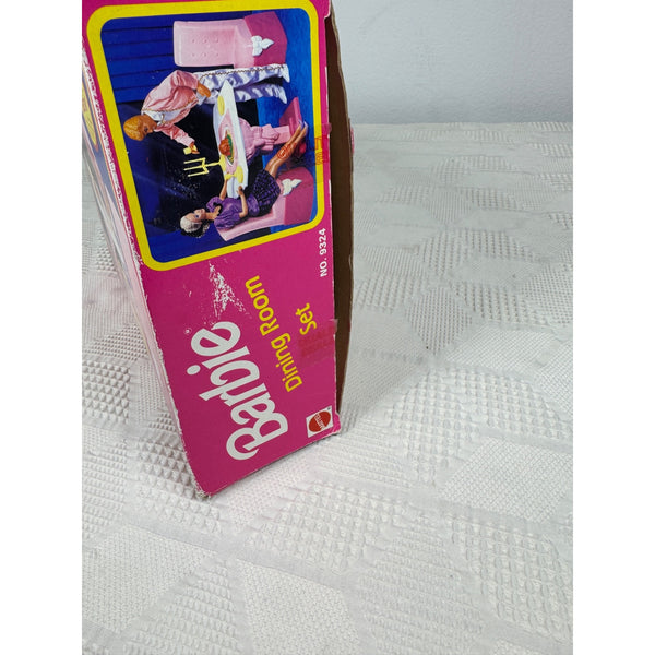 Barbie Dining Room Set Mattel 9324 Vintage 1990s Doll Furniture Accessories Pink NIB