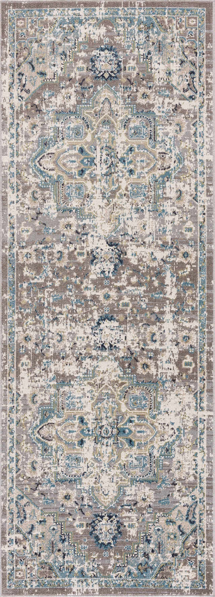 Cabacungan Gray & Blue Washable Area Rug runner