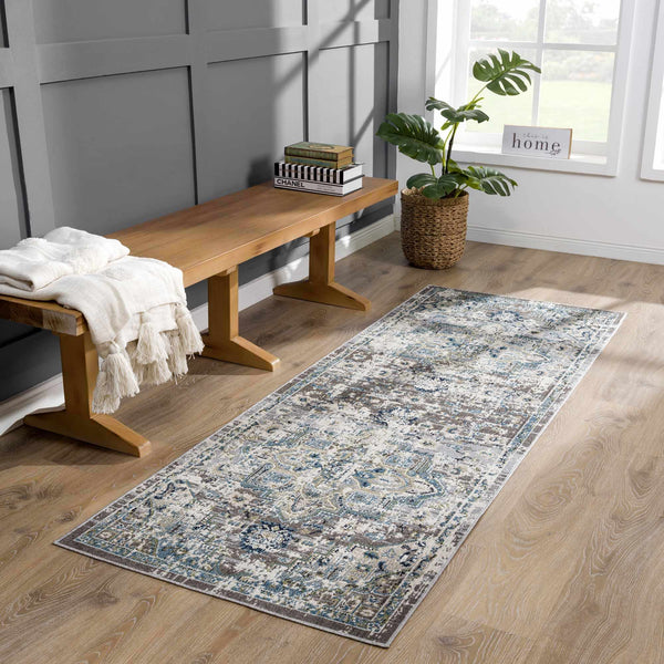 Cabacungan Gray & Blue Washable Area Rug contemporary