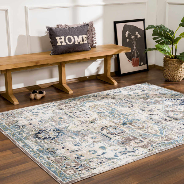 Cabacungan Gray & Blue Washable Area Rug traditional