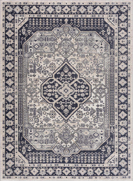 Cabacungan Cream & Gray Washable Area Rug rectangle