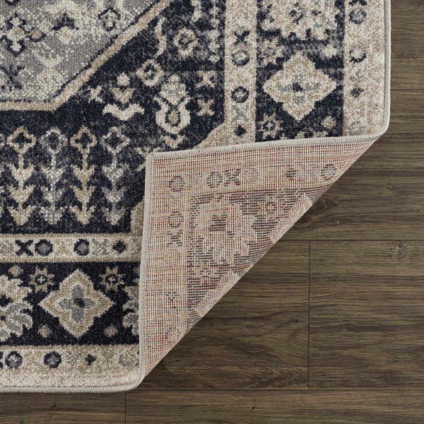 Cabacungan Cream & Gray Washable Area Rug underside