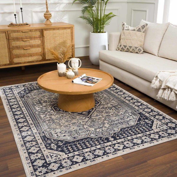 Cabacungan Cream & Gray Washable Area Rug traditional