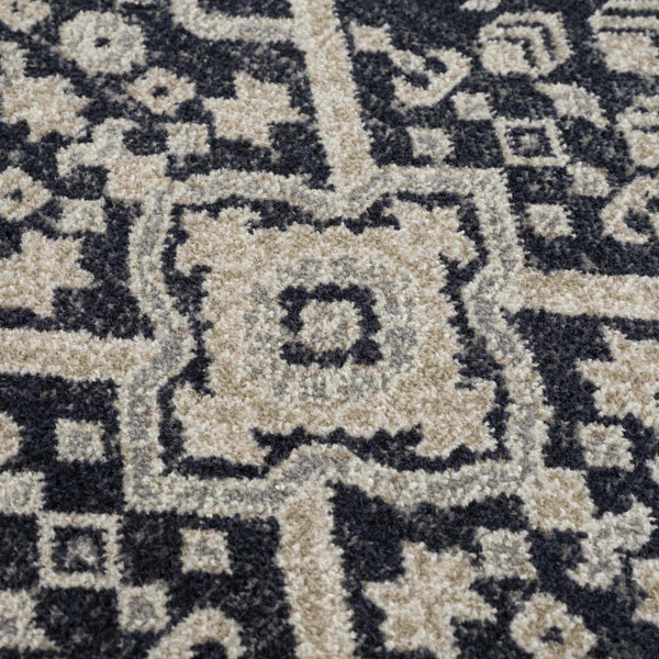 Cabacungan Cream & Gray Washable Area Rug pattern closeup