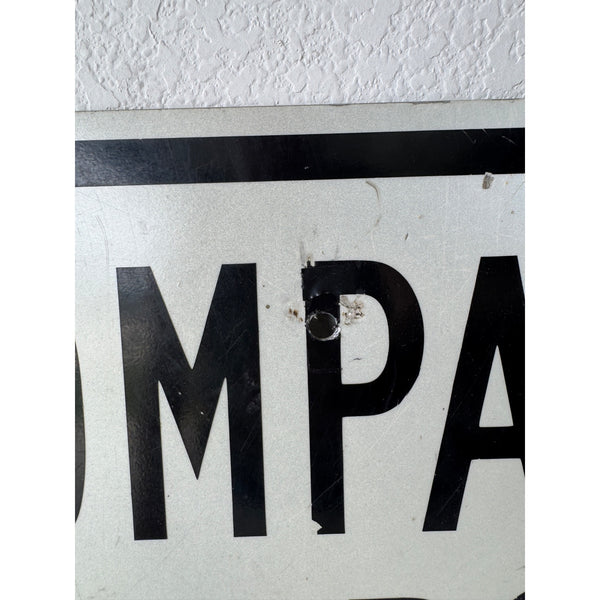 Vintage Compact Cars Only Metal Parking Sign Black and White Design 18 Inch