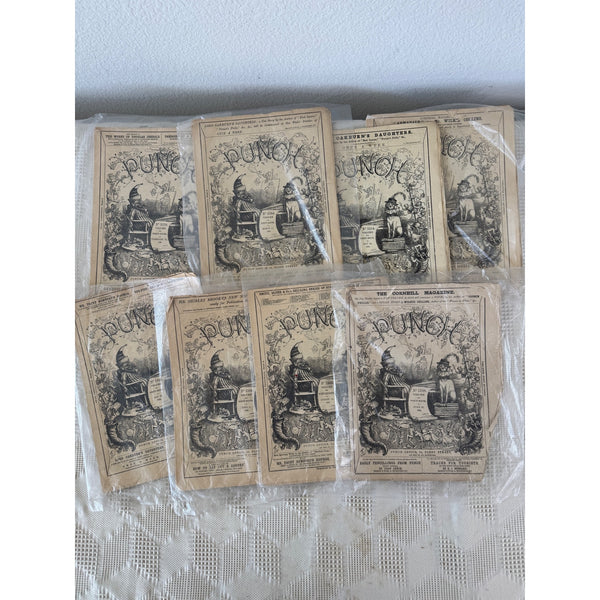 Set of 8 Vintage Punch Weekly Satire Magazines British Collectible Ephemera 