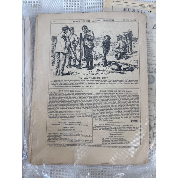 Set of 8 Vintage Punch Weekly Satire Magazines British Collectible Ephemera