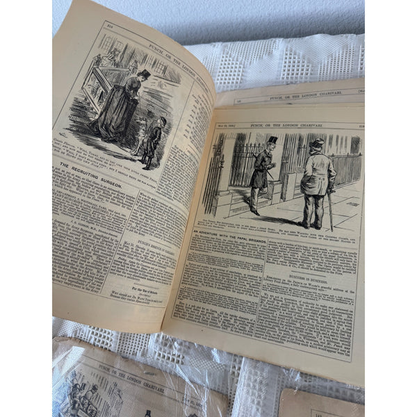 Set of 8 Vintage Punch Weekly Satire Magazines British Collectible Ephemera